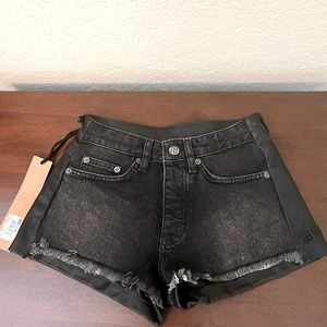 KSUBI shorts. 24”. Black jean on front side. Leather on back side. Brand New.